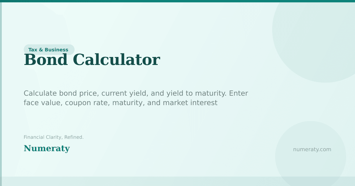 Bond Calculator - Free Online Tool | Numeraty