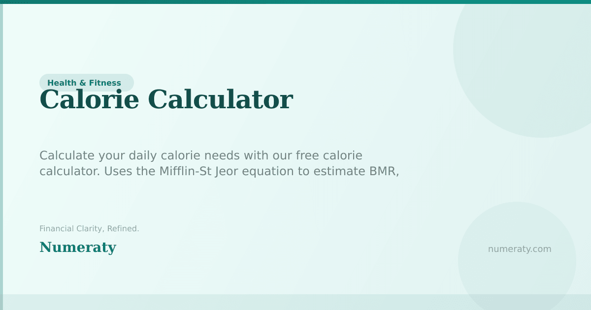 Caloric Rsp396 Calorie Calculator - Free Online Tool | Numeraty