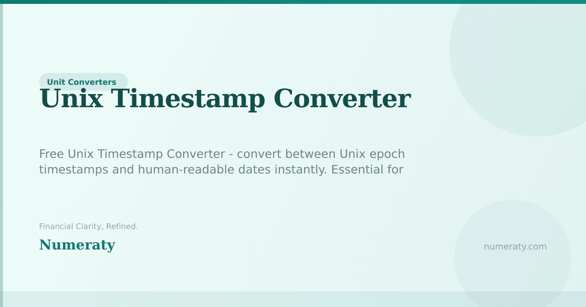 Unix Timestamp Converter - Free Online Tool | Numeraty