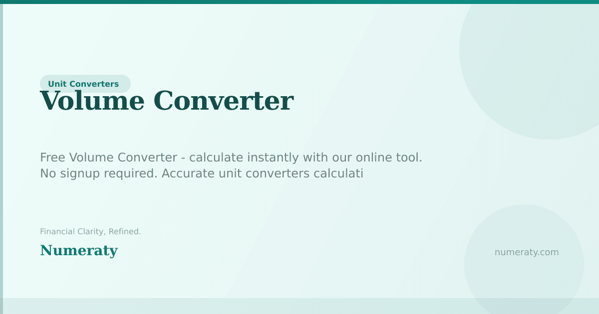 Volume Converter - Free Online Tool | Numeraty